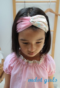 ハーフ&ハーフのねじりヘアバンドお子様サイズ